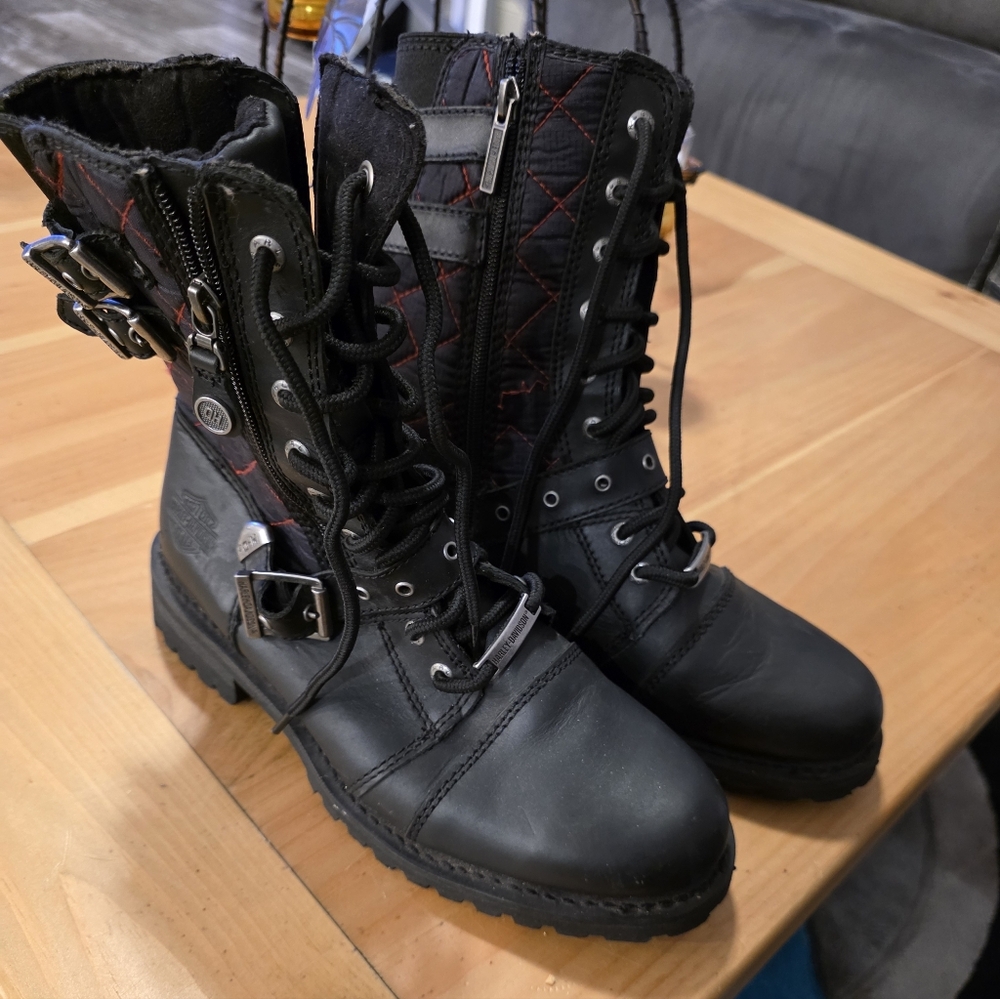 🔥Harley-Davidson® Women's Sienna 7-Inch Motorcycle Boots Inside Zipper 9.5M 11W